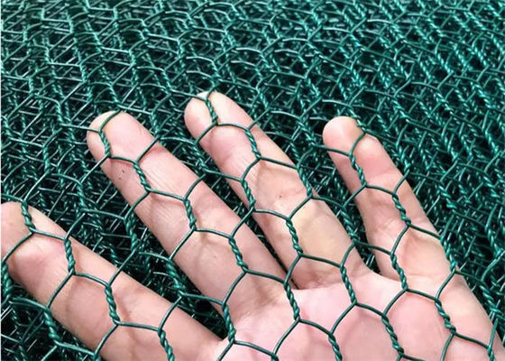 شبکه سیم شش گوشه ای پوشانده شده با PVC شبکه سیم بافته پیچیده